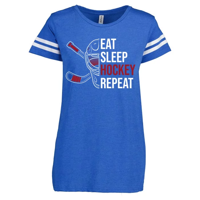 Hockey Lovers Eat Sleep Hockey Repeat Hockey Players Cool Gift Enza Ladies Jersey Football T-Shirt