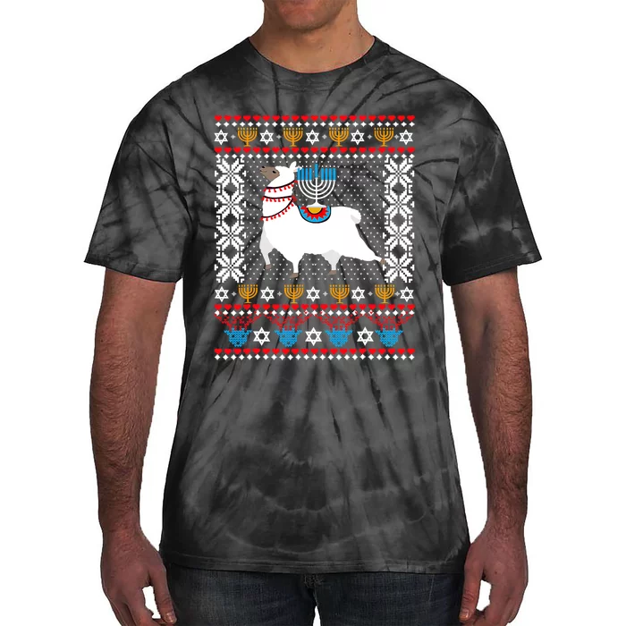 Happy Llamakah Funny Llama Lover Hanukkah Ugly Tie-Dye T-Shirt