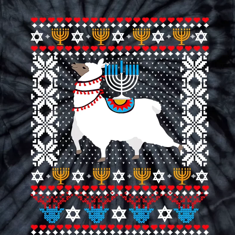 Happy Llamakah Funny Llama Lover Hanukkah Ugly Tie-Dye T-Shirt