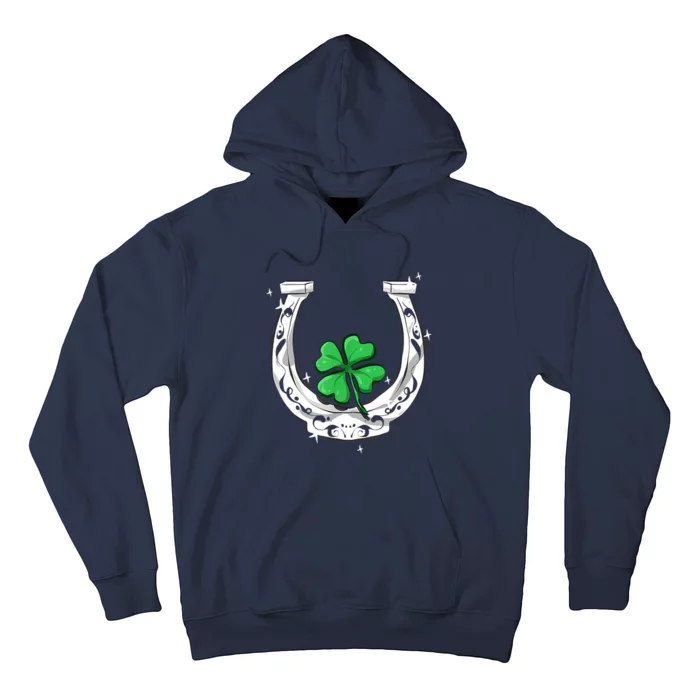 Horseshoe Lucky Four Leaf Clover Horse Hoodie