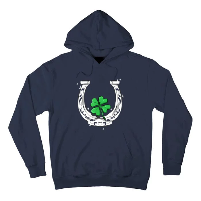 Horseshoe Lucky Four Leaf Clover Horse Tall Hoodie