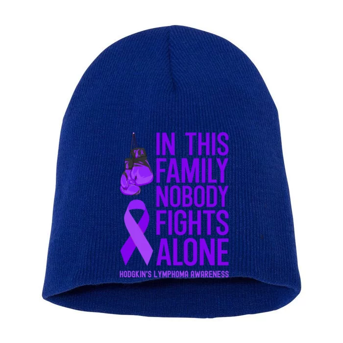 Hodgkins Lymphoma Family Matching Nobody Fights Alone Gift Short Acrylic Beanie