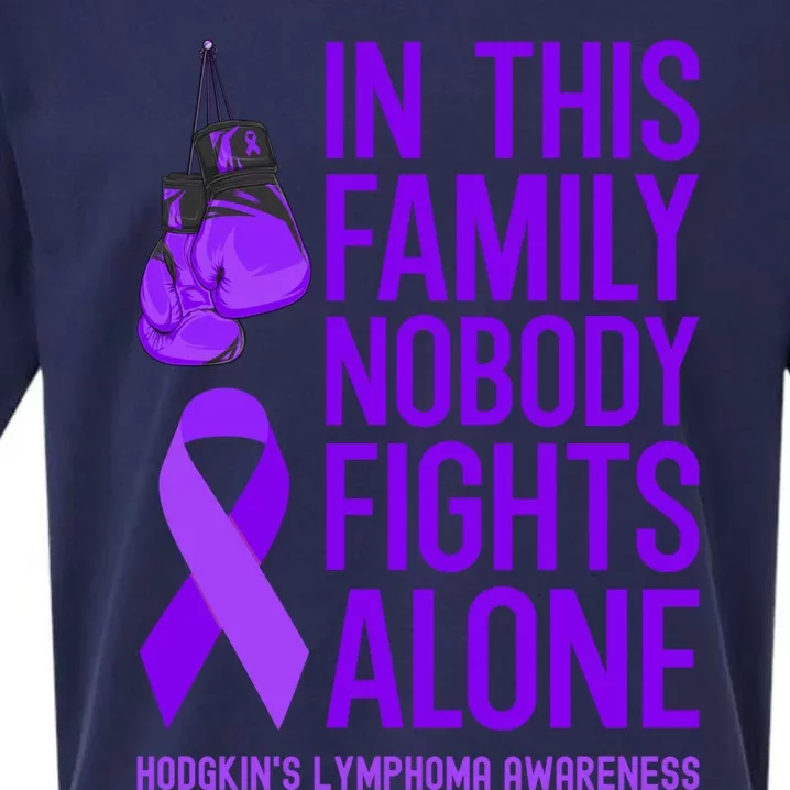 Hodgkins Lymphoma Family Matching Nobody Fights Alone Gift Sueded Cloud Jersey T-Shirt