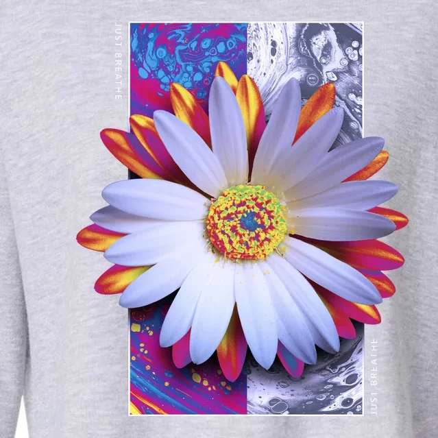 Holographic Lily Flower Cropped Pullover Crew