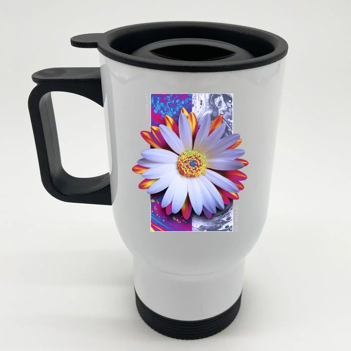 Holographic Lily Flower Front & Back Stainless Steel Travel Mug