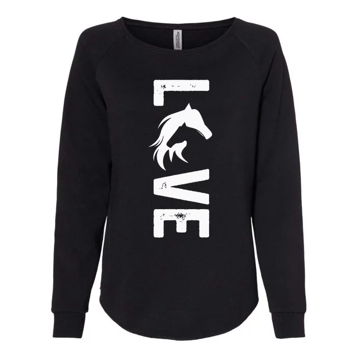 Horse lover for  LOVE Horses Riding Equestrian Womens California Wash Sweatshirt