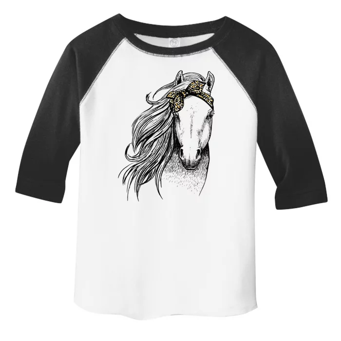 Horse Leopard Face Horseback Riding Horse Lover Toddler Fine Jersey T-Shirt