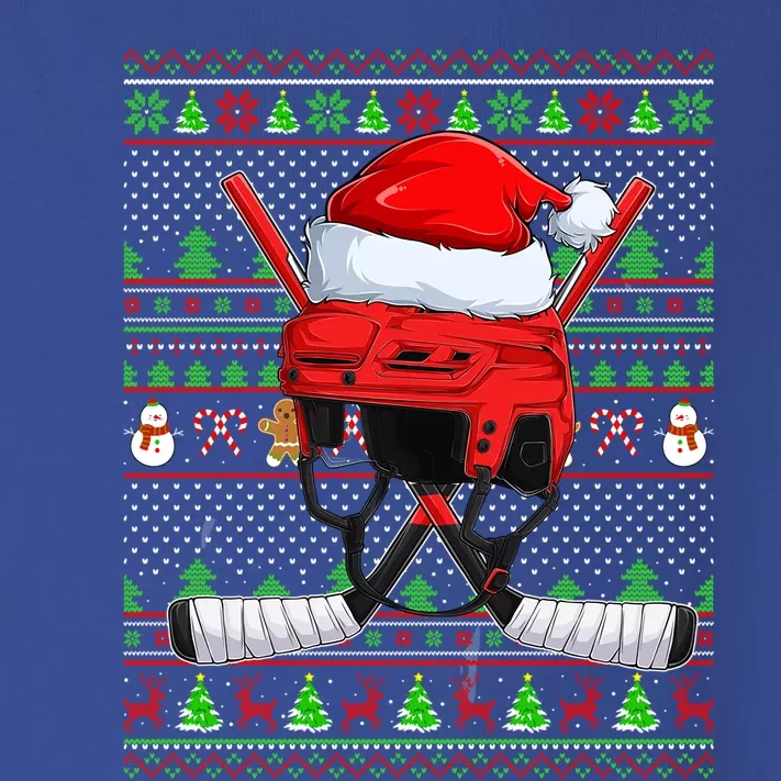 Hockey Lover Family Matching Santa Ugly Hockey Christmas Gift Toddler Long Sleeve Shirt