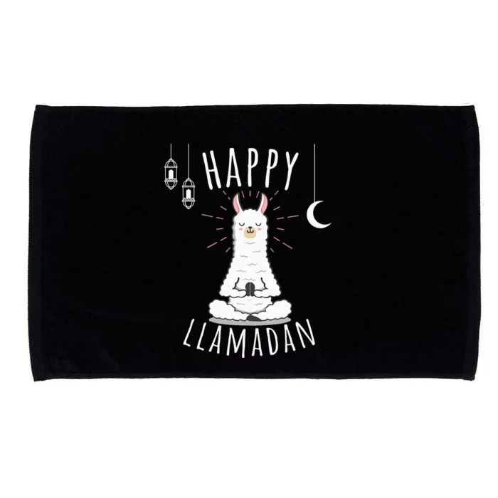 Happy Llamadan Funny Ramadan Kareem Llama Microfiber Hand Towel