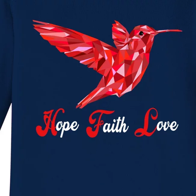 Humminggiftbird Love Faith Hope World Aids Day Gift Baby Long Sleeve Bodysuit