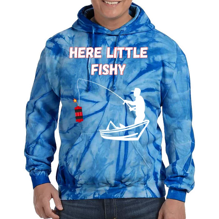 Here Little Fishy Funny Gift Tie Dye Hoodie