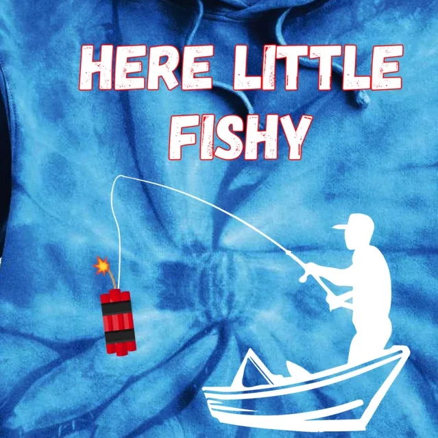 Here Little Fishy Funny Gift Tie Dye Hoodie