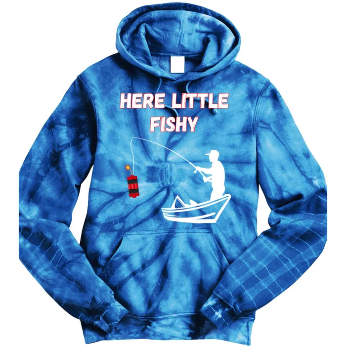 Here Little Fishy Funny Gift Tie Dye Hoodie