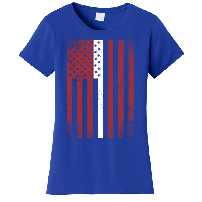 Half Latvian Flag Vintage American Inside Me Usa Gift Great Gift Women's T-Shirt