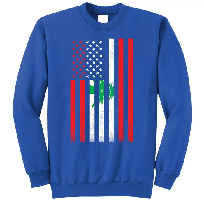 Half Lebanese Flag Vintage American Inside Me Usa Gift Tall Sweatshirt