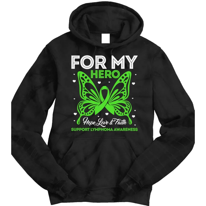 Hope Love & Faith Support Lymphoma Awareness Butterfly Tie Dye Hoodie