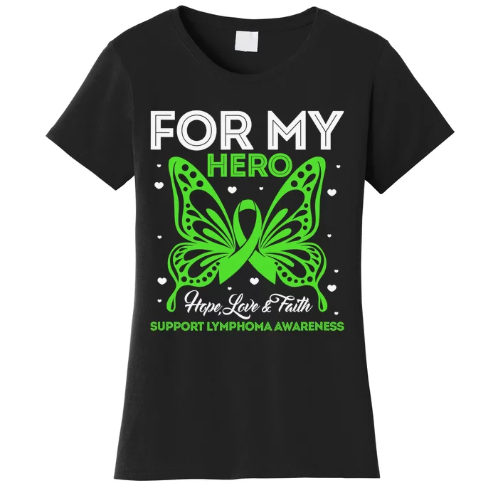 Hope Love & Faith Support Lymphoma Awareness Butterfly Women's T-Shirt