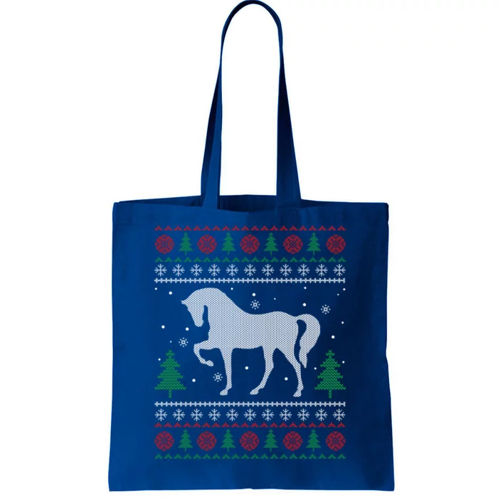 Horse Lover Funny Gift Horse Ugly Sweater Christmas Xmas Gift Tote Bag