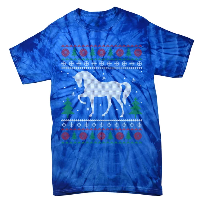 Horse Lover Funny Gift Horse Ugly Sweater Christmas Xmas Gift Tie-Dye T-Shirt