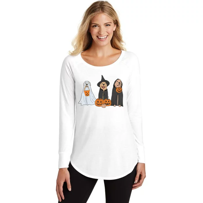 Halloween Labrador Golden Retriever Women's Perfect Tri Tunic Long Sleeve Shirt