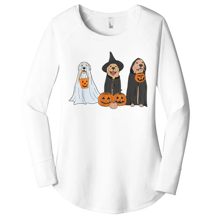 Halloween Labrador Golden Retriever Women's Perfect Tri Tunic Long Sleeve Shirt