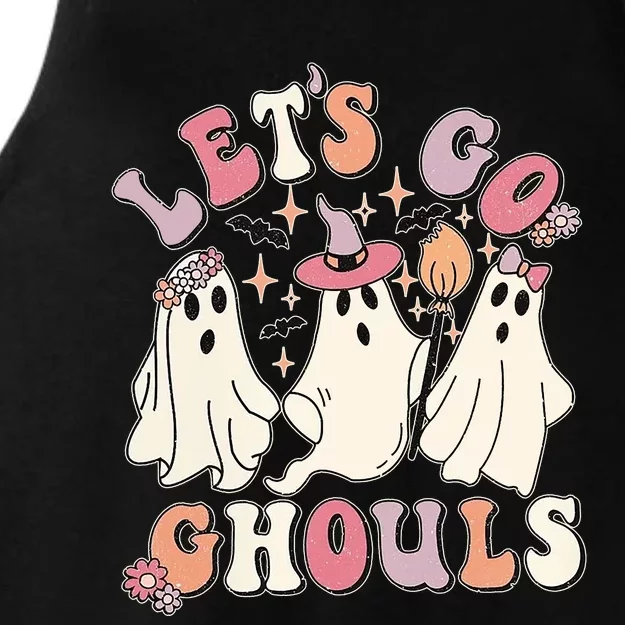 Halloween LetS Go Ghouls Ladies Tri-Blend Wicking Tank