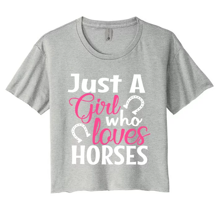 Horse Lover Gift Equestrian Cow Farmer Country Ladies Gift Women's Crop Top Tee