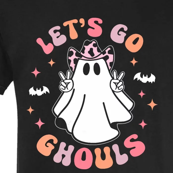 Halloween Lets Go Ghouls Ghost Retro Costume Garment-Dyed Heavyweight T-Shirt