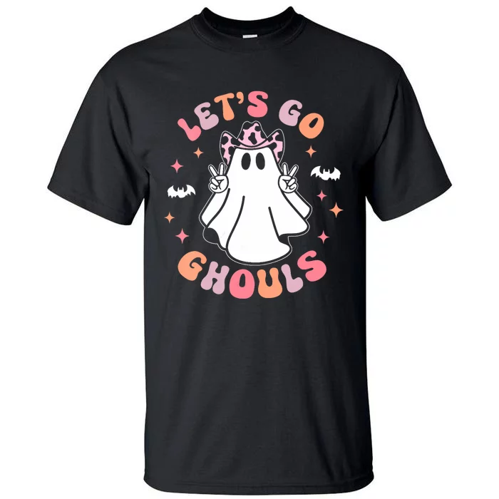 Halloween Lets Go Ghouls Ghost Retro Costume Tall T-Shirt