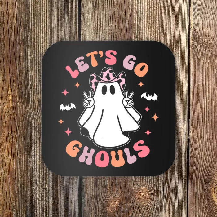 Halloween Lets Go Ghouls Ghost Retro Costume Coaster