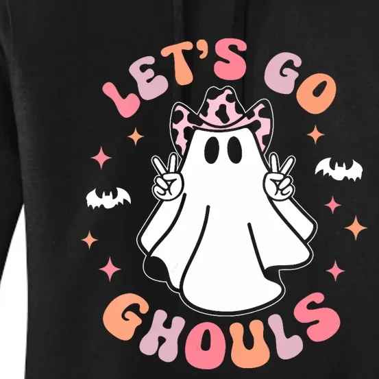 Halloween Lets Go Ghouls Ghost Retro Costume Women's Pullover Hoodie