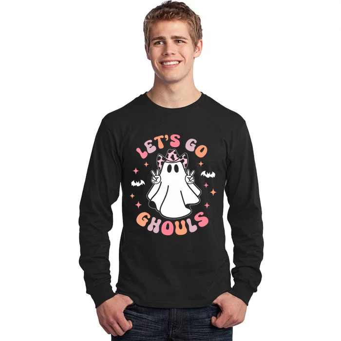 Halloween Lets Go Ghouls Ghost Retro Costume Tall Long Sleeve T-Shirt