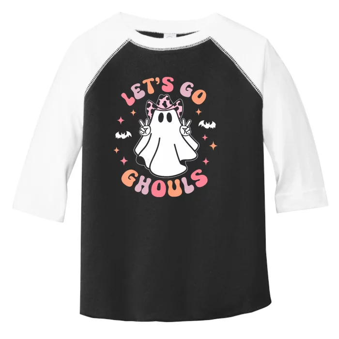 Halloween Lets Go Ghouls Ghost Retro Costume Toddler Fine Jersey T-Shirt