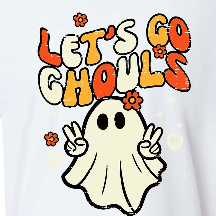 Halloween Lets Go Ghouls Ghost Sueded Cloud Jersey T-Shirt