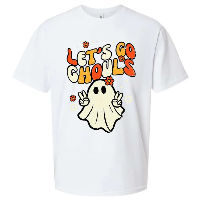 Halloween Lets Go Ghouls Ghost Sueded Cloud Jersey T-Shirt