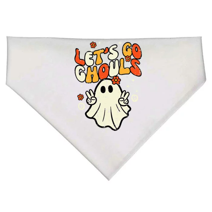 Halloween Lets Go Ghouls Ghost USA-Made Doggie Bandana