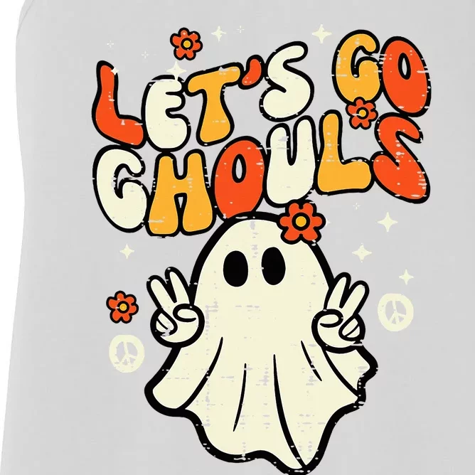 Halloween Lets Go Ghouls Ghost Women's Racerback Tank