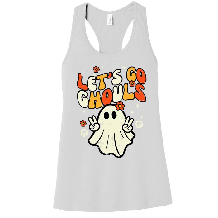 Halloween Lets Go Ghouls Ghost Women's Racerback Tank