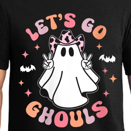 Halloween LetS Go Ghouls Ghost Retro Costume Pajama Set