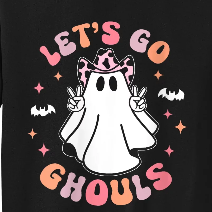 Halloween LetS Go Ghouls Ghost Retro Costume Tall Sweatshirt