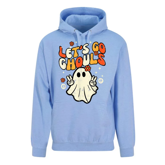 Halloween Lets Go Ghouls Ghost Retro Costume Women Girl Unisex Surf Hoodie