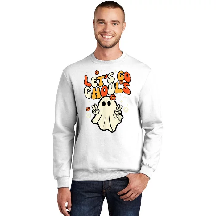 Halloween Lets Go Ghouls Ghost Retro Costume Women Girl Sweatshirt