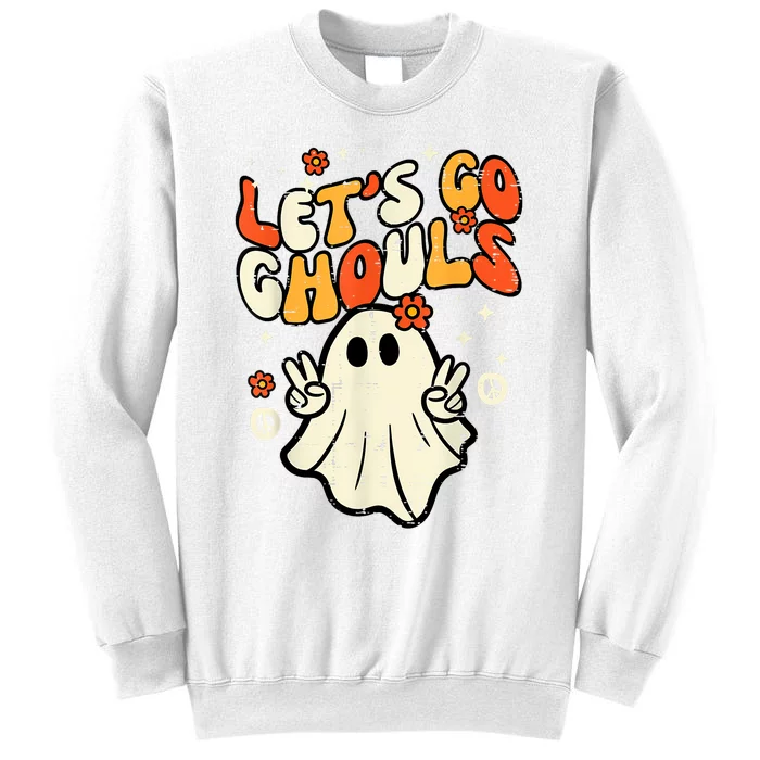 Halloween Lets Go Ghouls Ghost Retro Costume Women Girl Sweatshirt