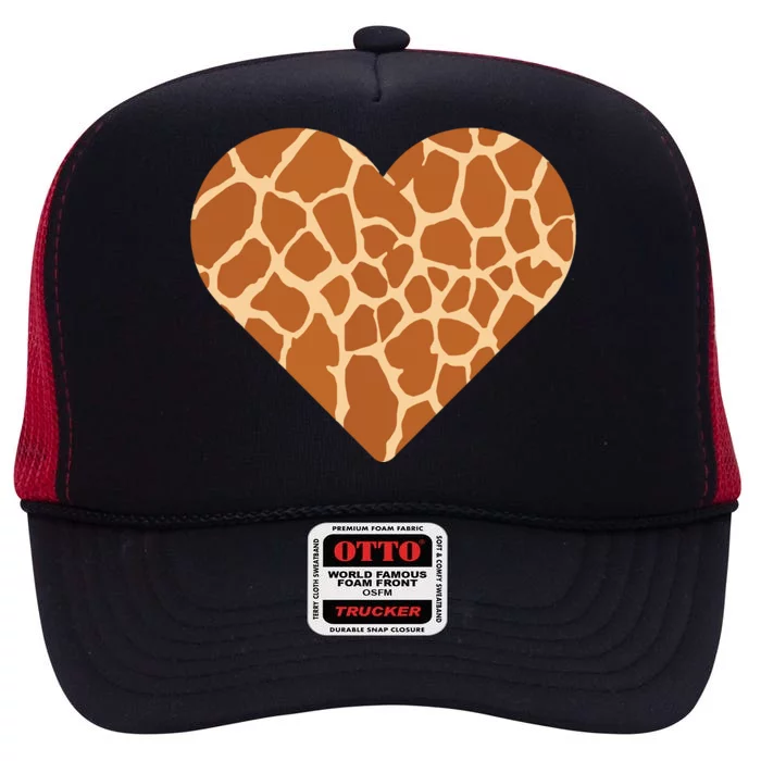 Heart Love Giraffes Gifts High Crown Mesh Trucker Hat