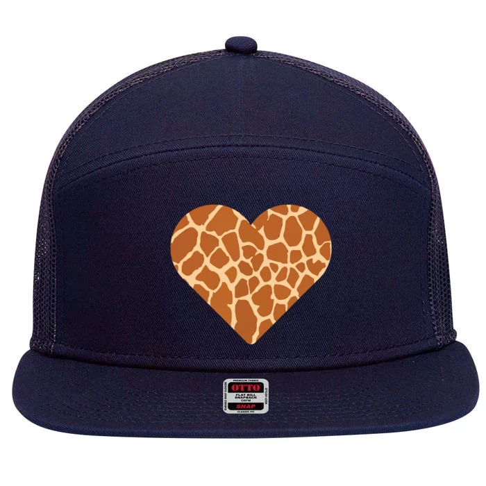 Heart Love Giraffes Gifts 7 Panel Mesh Trucker Snapback Hat