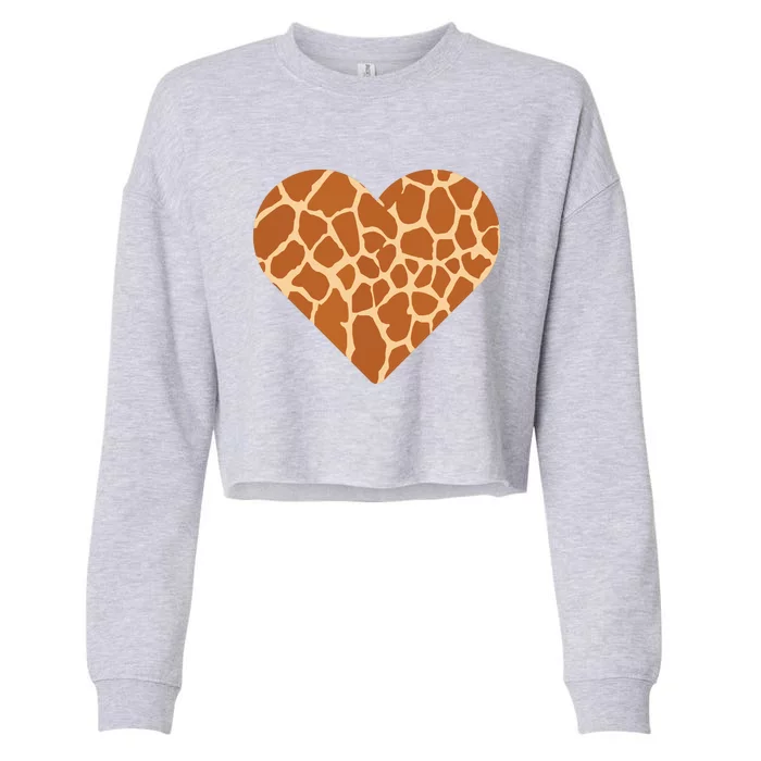 Heart Love Giraffes Gifts Cropped Pullover Crew