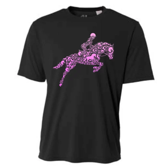 Horse Lover Girl Horseback Riding Women Cooling Performance Crew T-Shirt