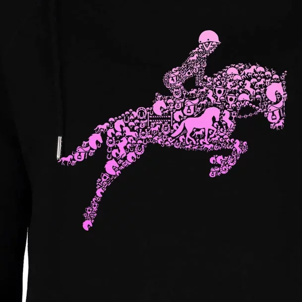 Horse Lover Girl Horseback Riding Women Womens Funnel Neck Pullover Hood