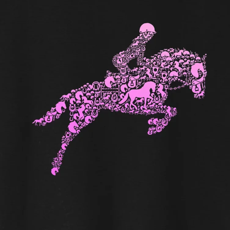 Horse Lover Girl Horseback Riding Women Women's Crop Top Tee