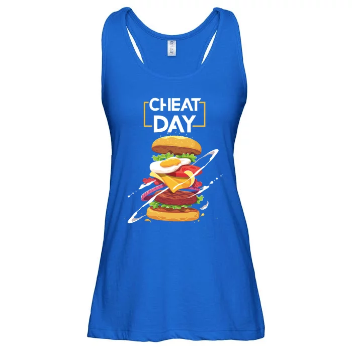 Hamburger Lover Gift Fast Food Gym Workout Cheat Day Meaningful Gift Ladies Essential Flowy Tank